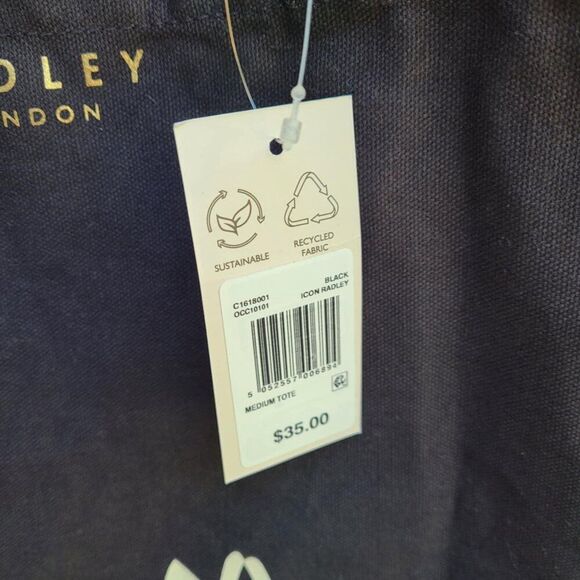 Radley London Scotty Dog Tote Black White NWT! - Picture 3 of 7